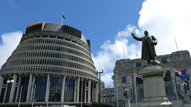 An image of parliament in Wellington.
