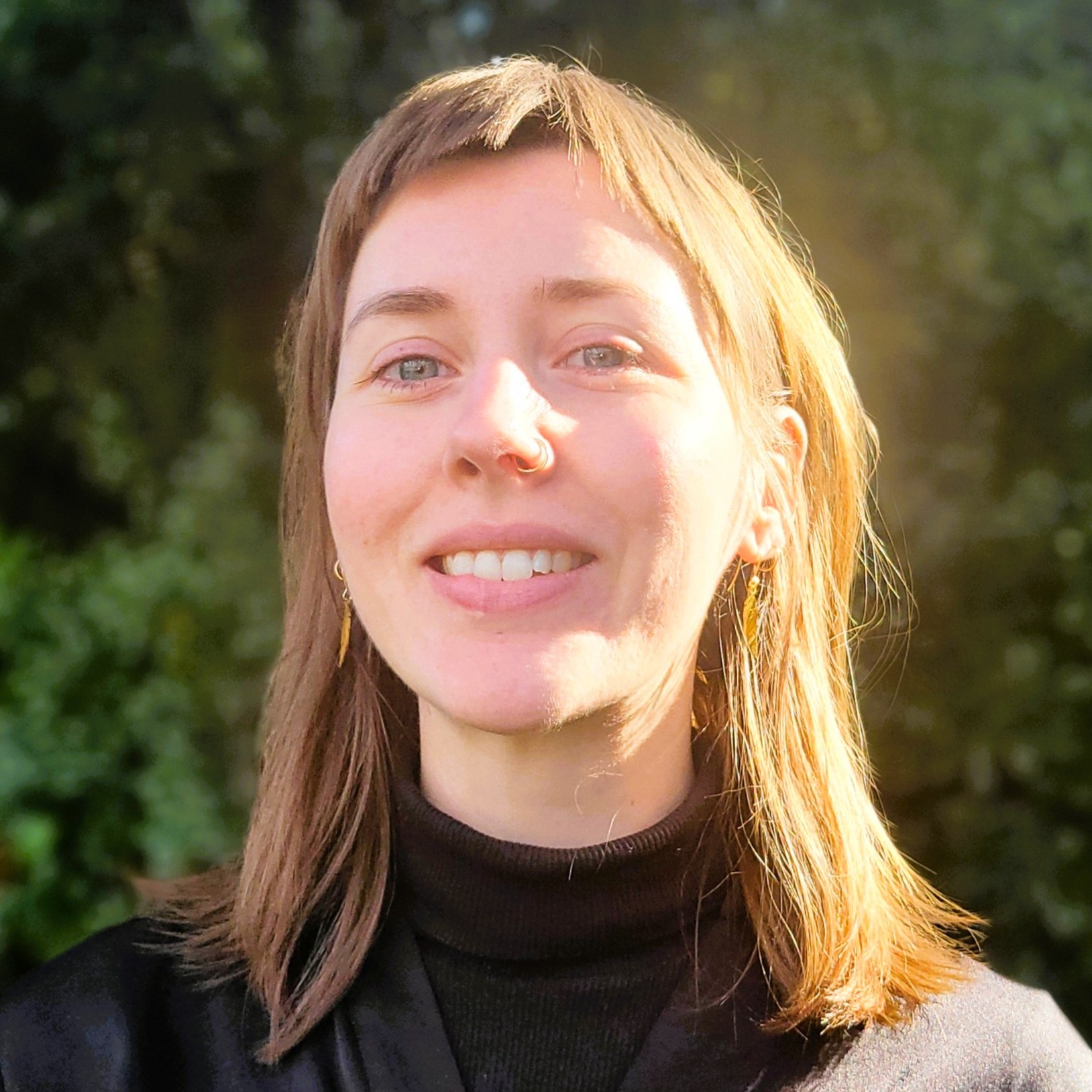 Woman in black jumper