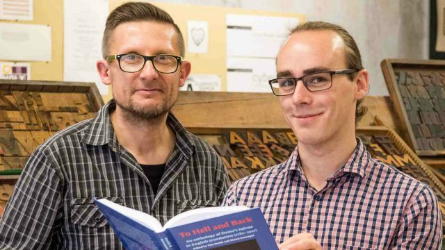 Dr Marco Sonzogni and Tim Smith with their new book, To Hell and Back, an anthology of Dante's Inferno.