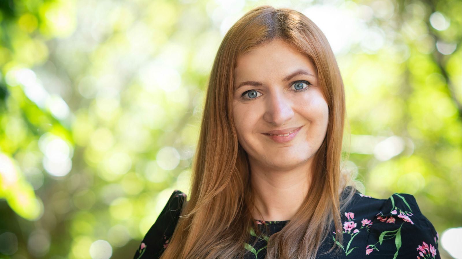 PhD Candidate Konstantina Vasileva looking into the camera. The image is taken in The Hub on Kelburn Campus.