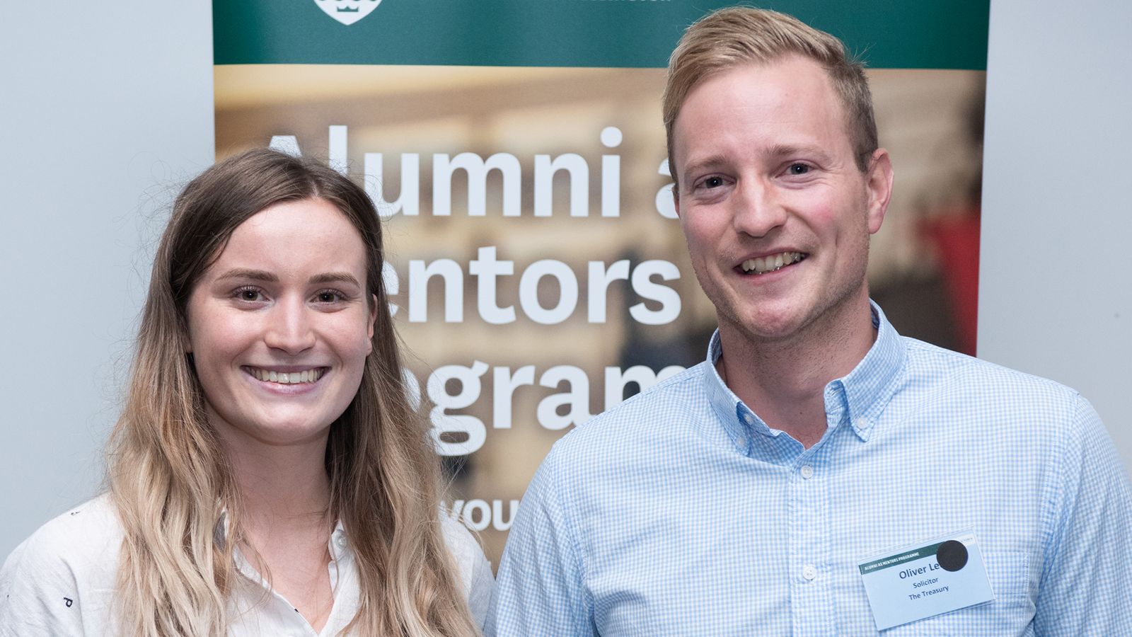 Richard London and Cara Askew working together as part of the Alumni as Mentors programme