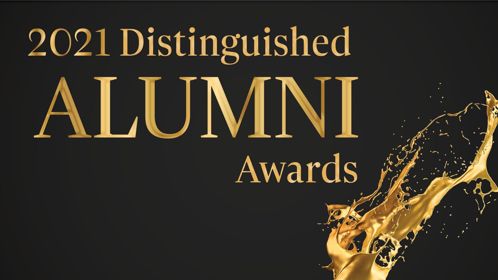 Distinguished alumni awards words against black background
