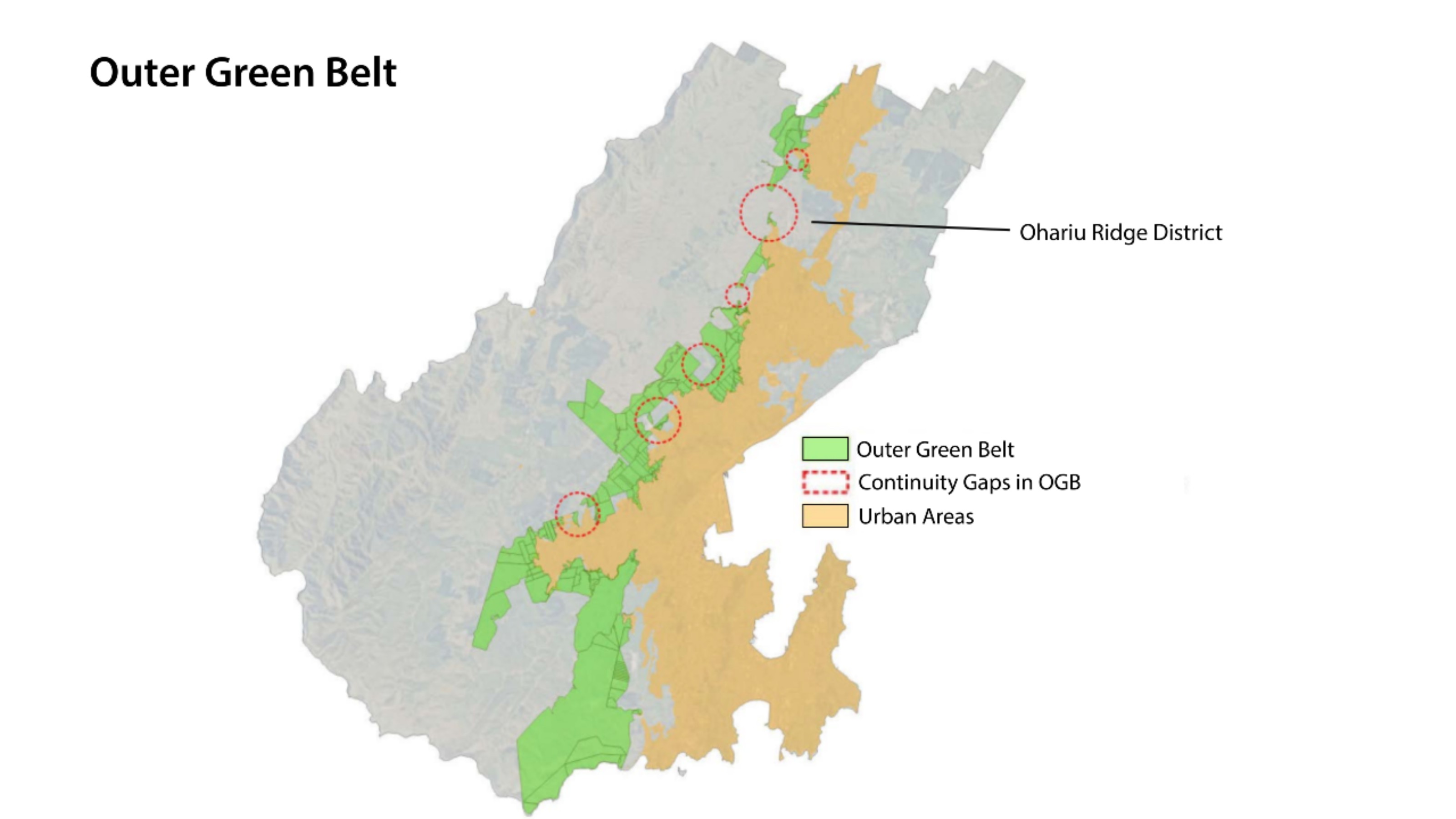 Map of Wellington outer green belt