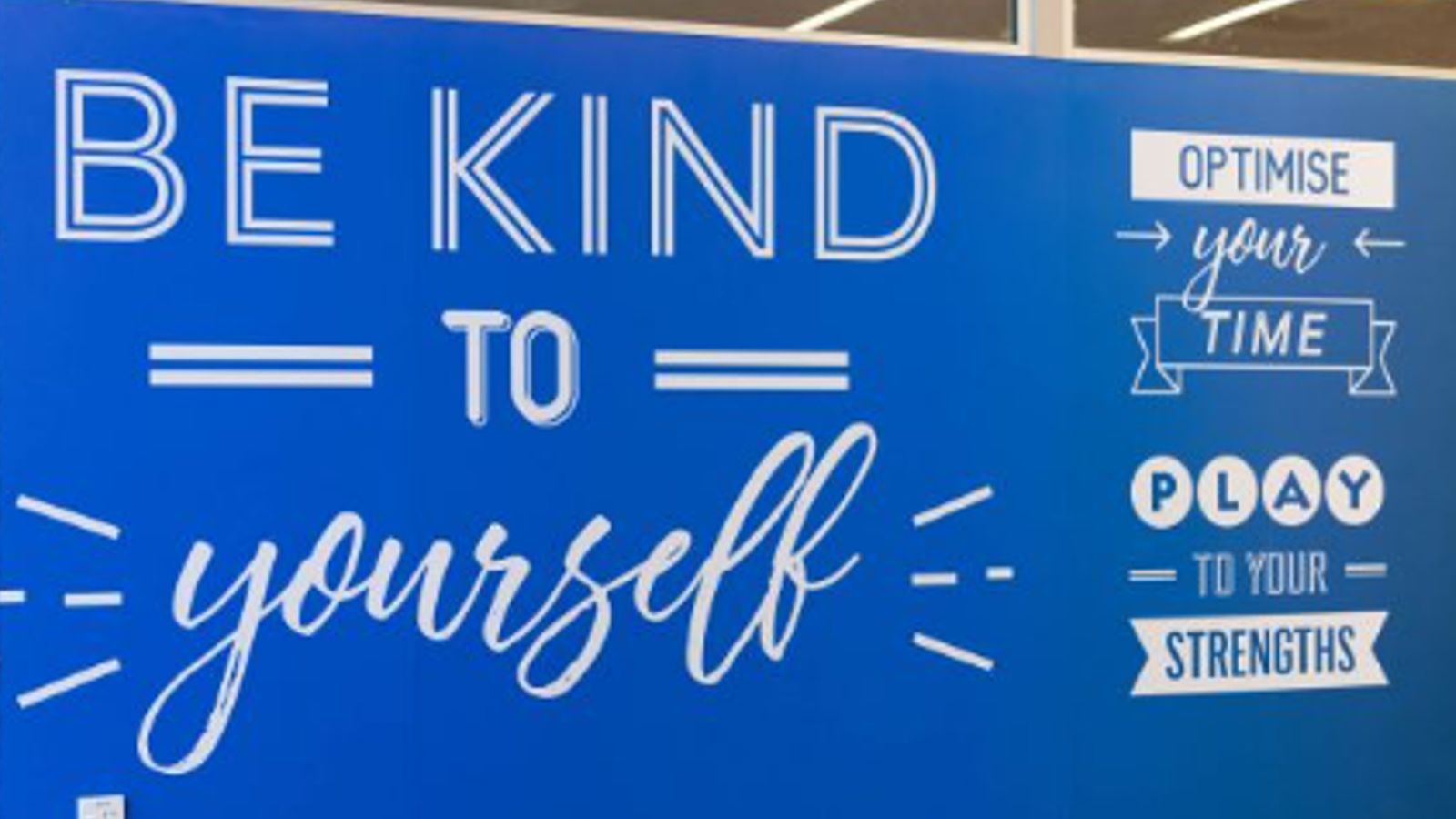 Image of text about being kind to yourself