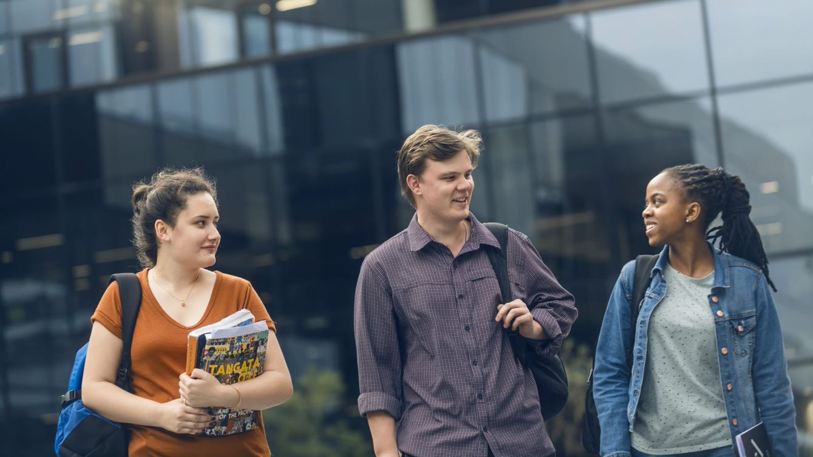 Students walking on campus