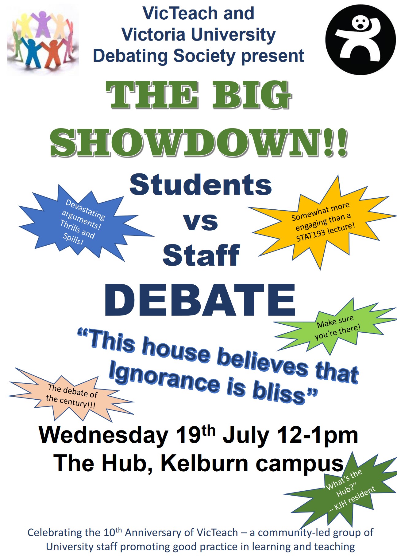 Debate poster indicating time and location of the event