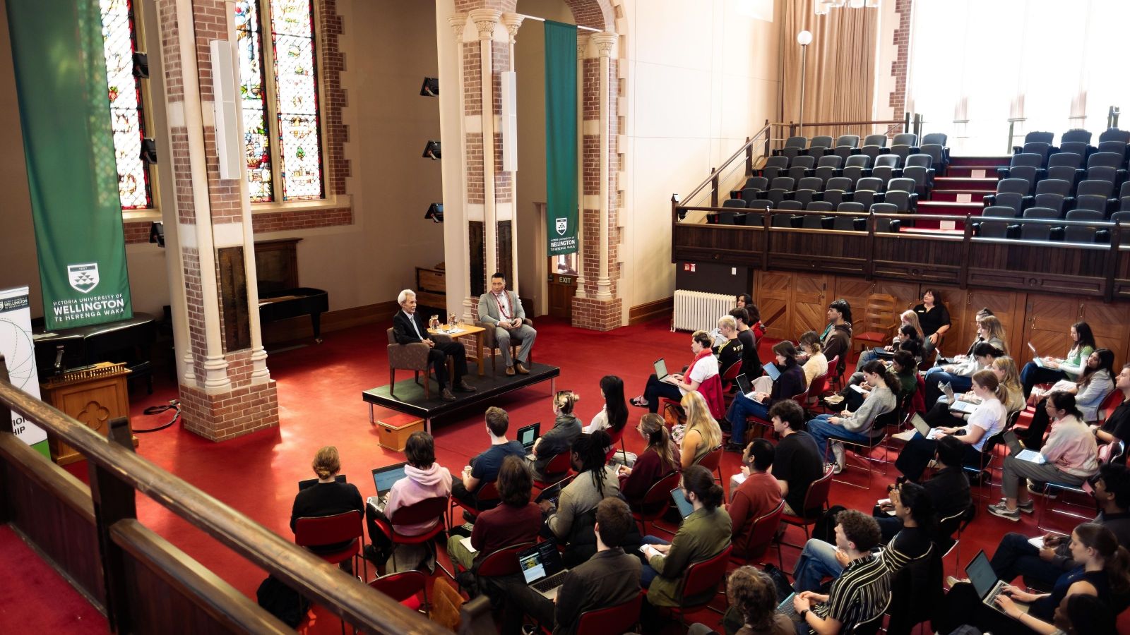 Students attending a Diplomatic Dialogue with the High Commissioner of Samoa at the Hunter Council Chamber