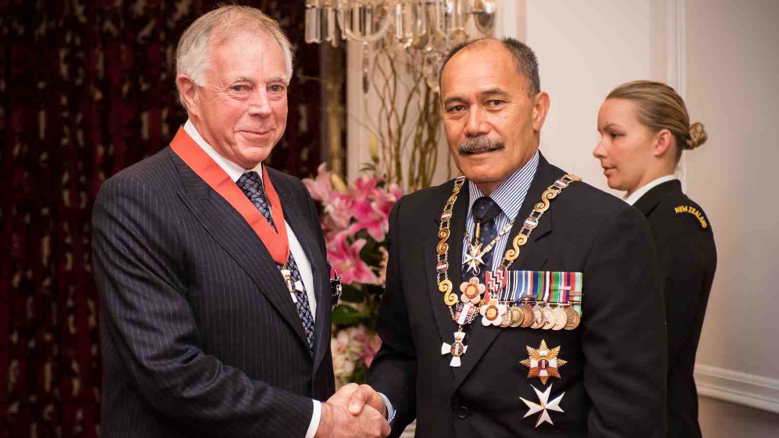 Sir Neville Jordan and Govenor General Lieutenant General The Right Honourable Sir Jerry Mateparae