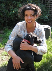 Photo of author Michelle de Kretser with her dog Minnie