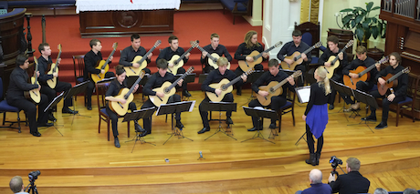 NZSM Guitar Ensemble performing in St Andrews