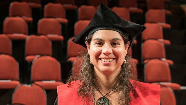 Cécile Massiot in her graduation dress