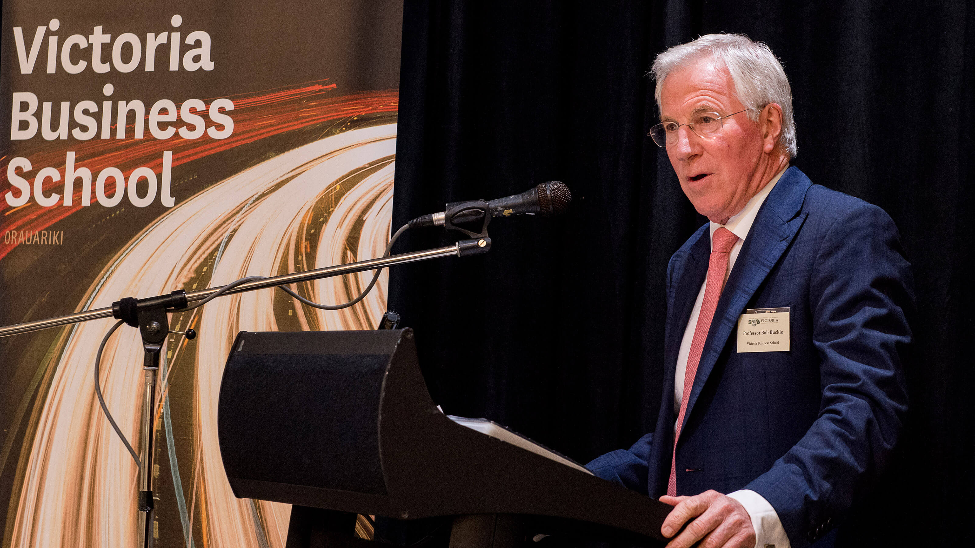 Professor Bob Buckle addressing the audience at VBS Excellence Awards