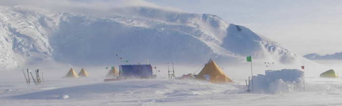 An Antarctic camp.