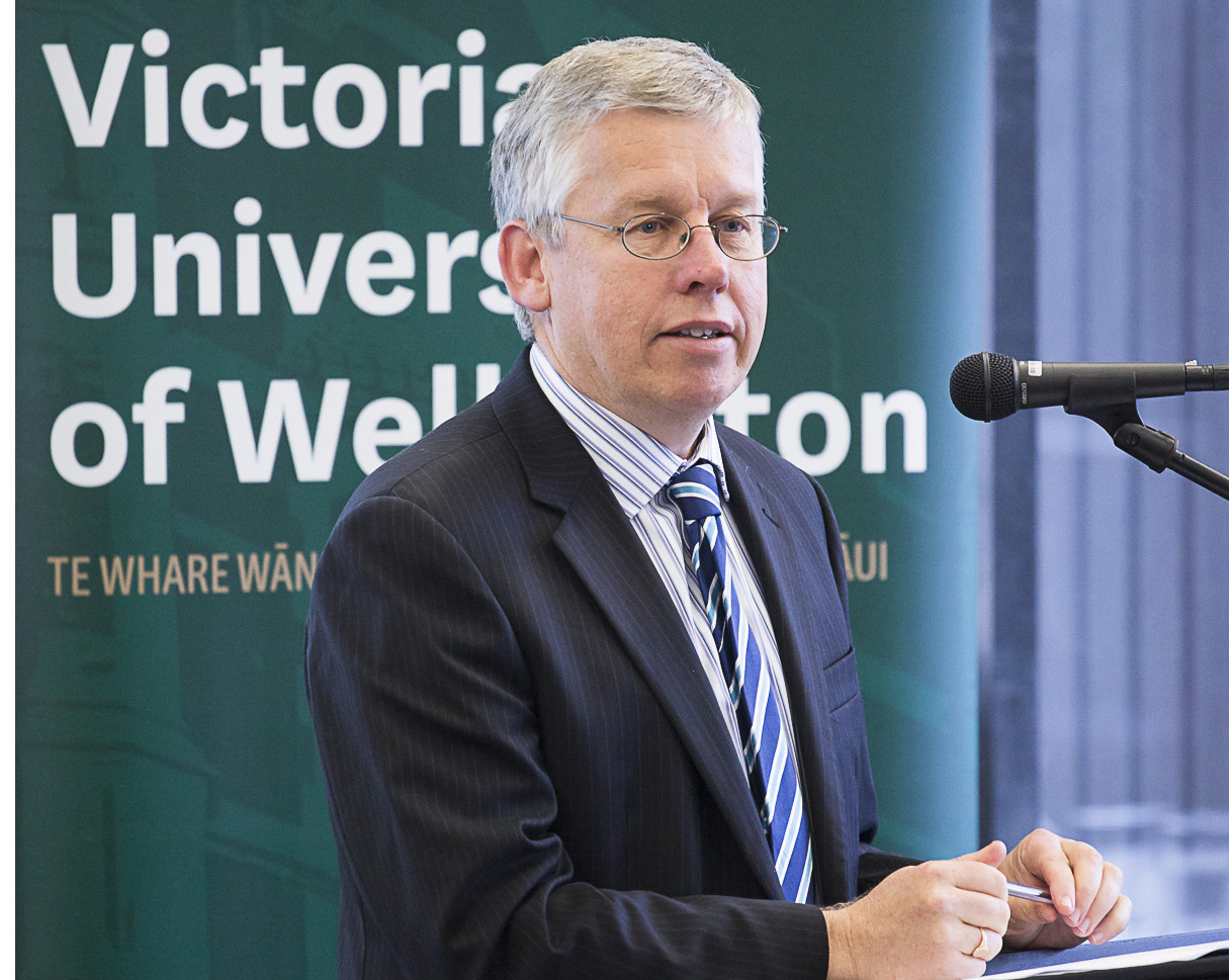 Prof Robert Ayson speakinging at National Library