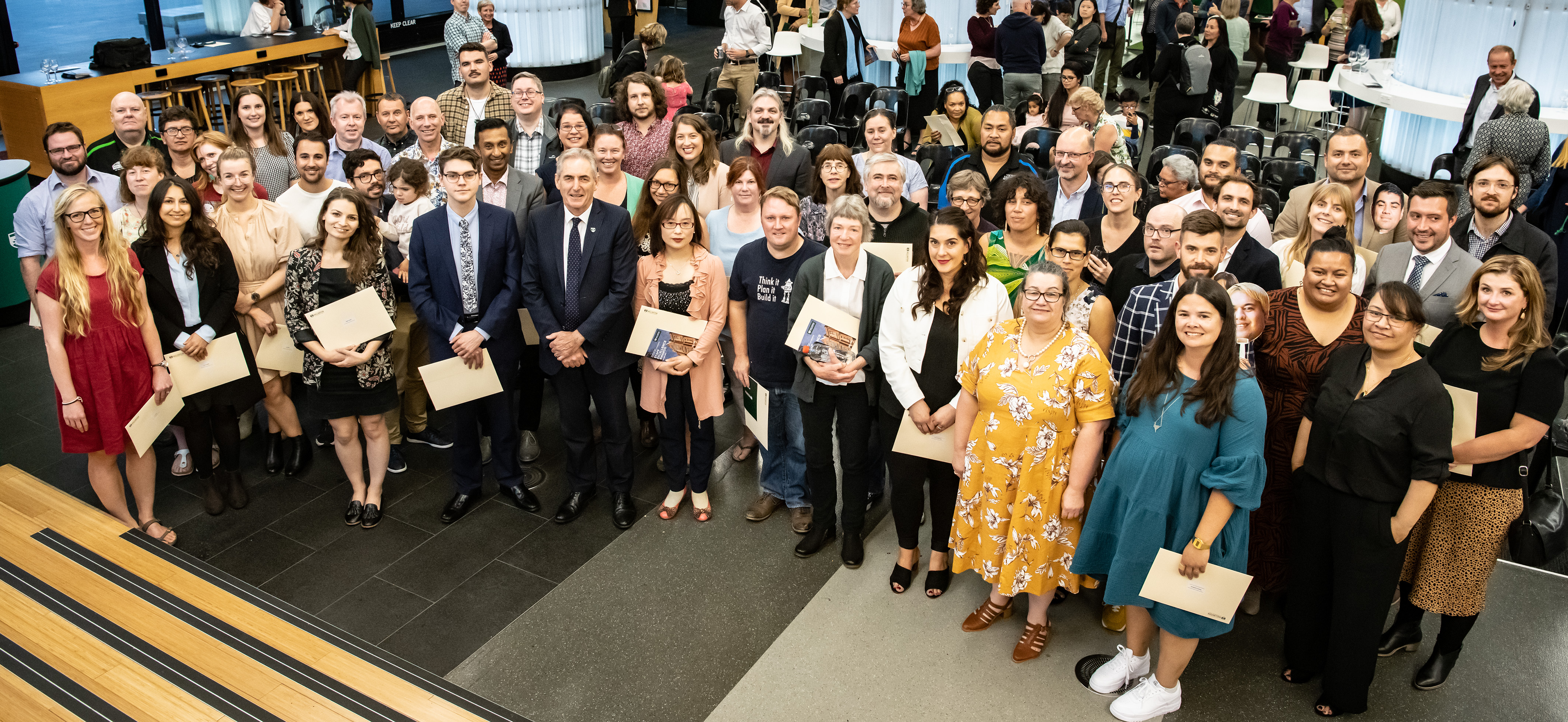 Staff gathered with their awards