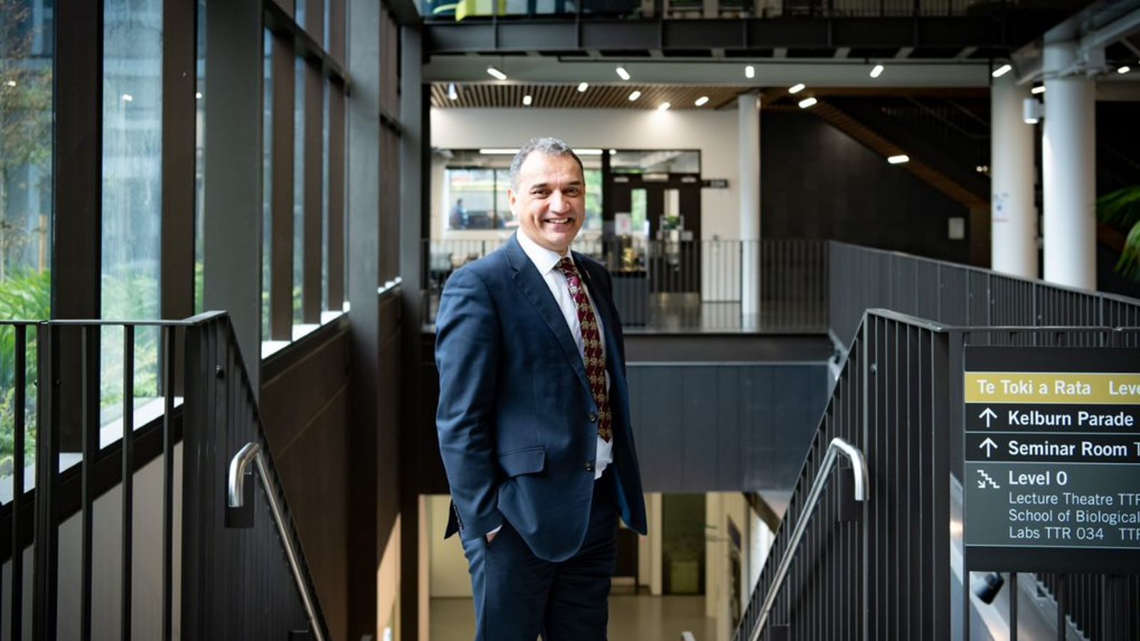 Professor Ehsan Mesbahi smiling in Te Toki a Rata