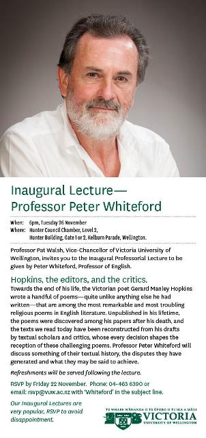 inaugural lecture peter whiteford