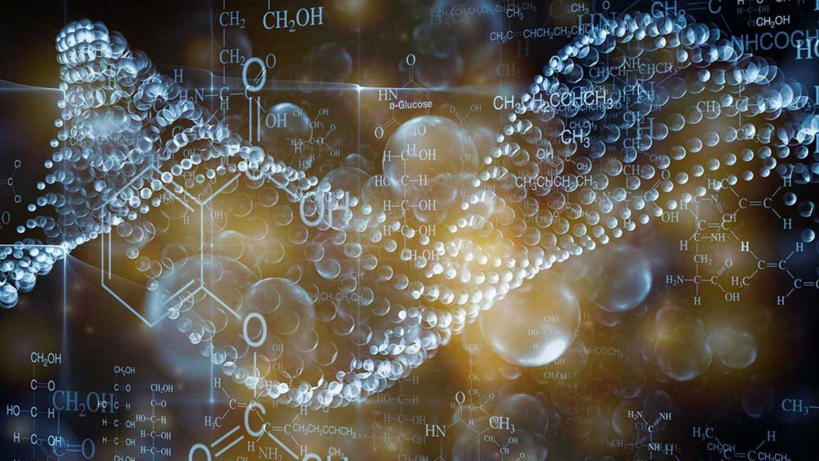 Illustrated design of chemical structures. 