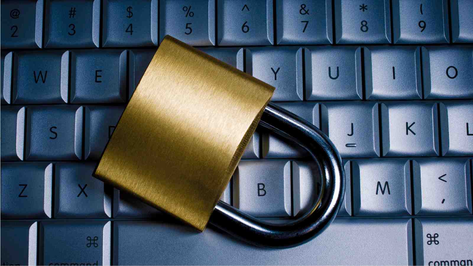 Computer keyboard and padlock