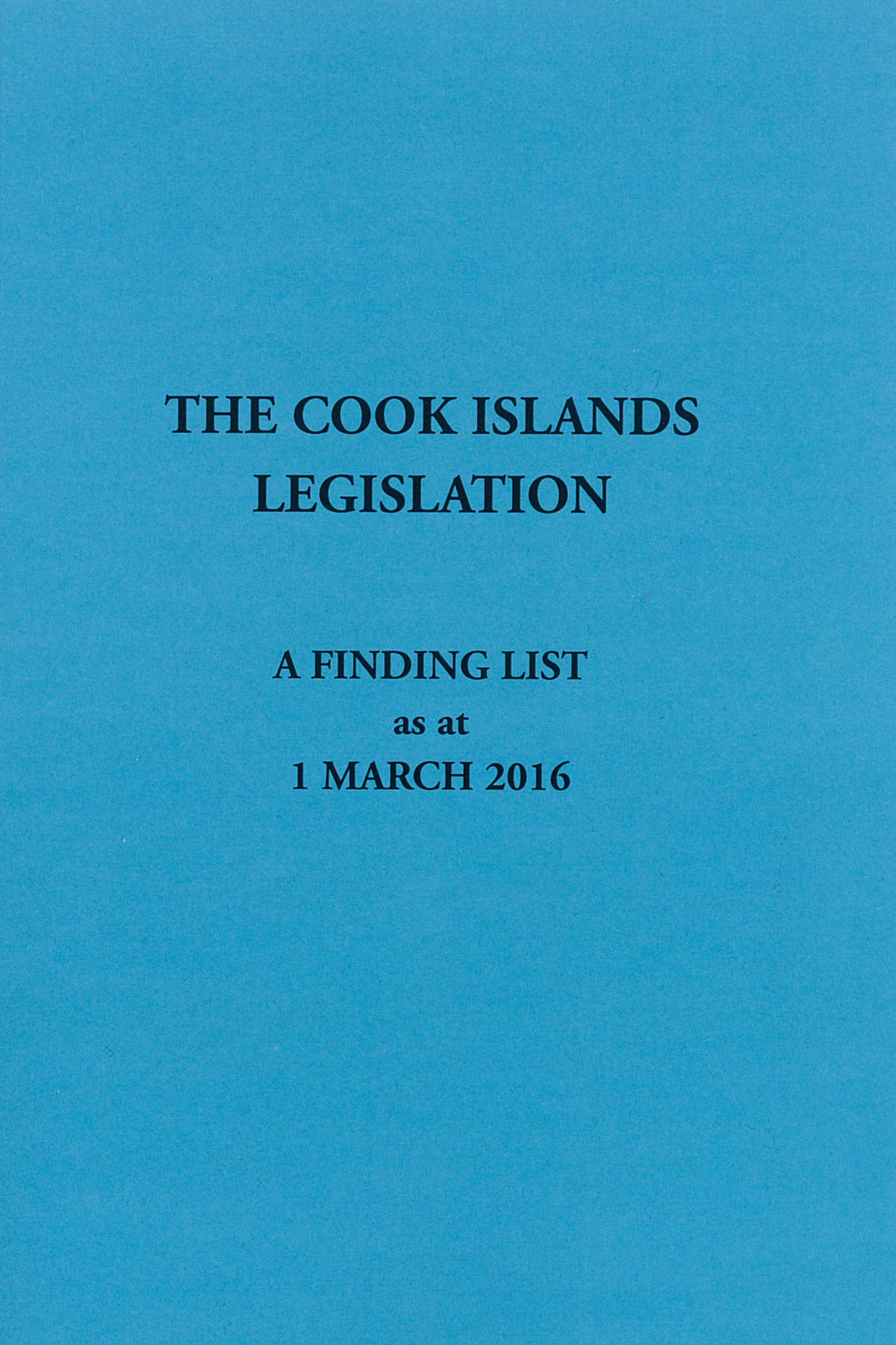 The Cook Islands Legislation