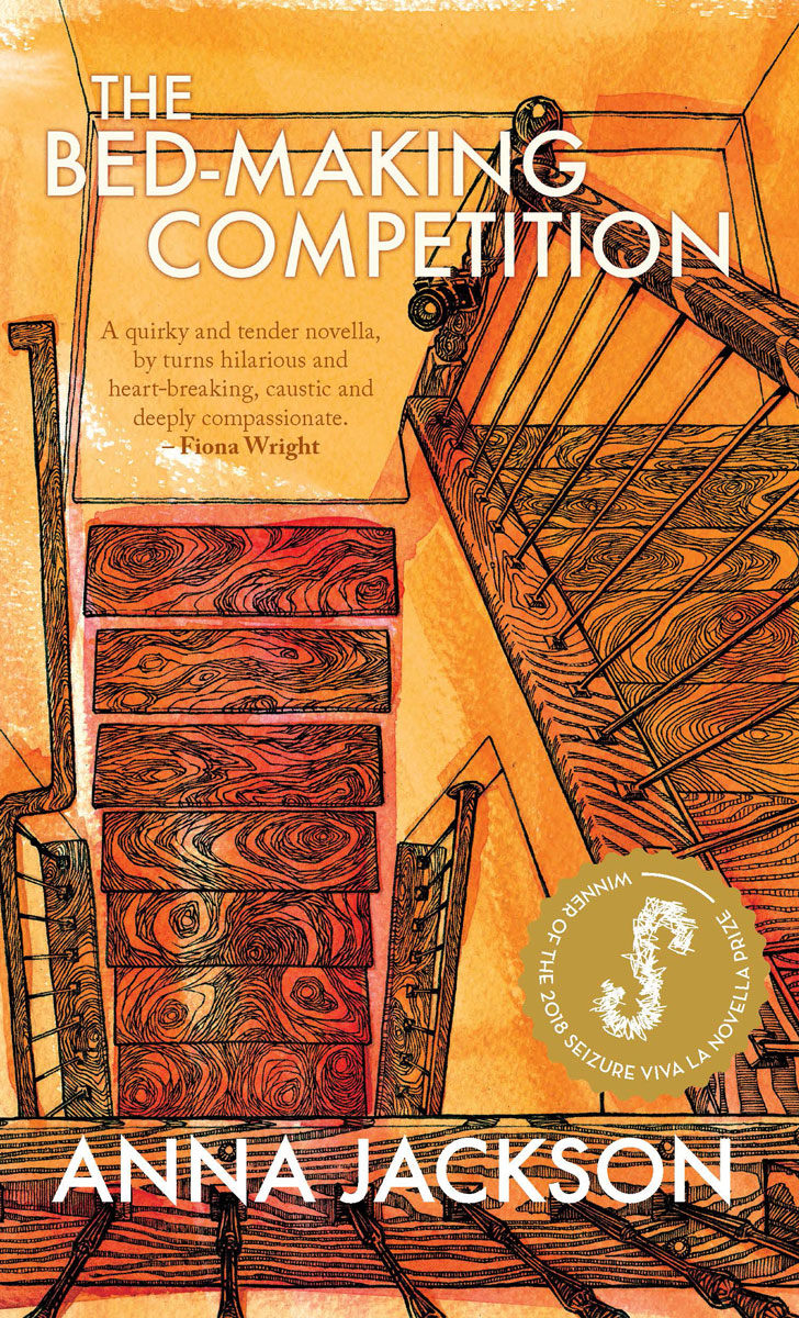 Book cover - The Bed Making Competition, by Anna Jackson.