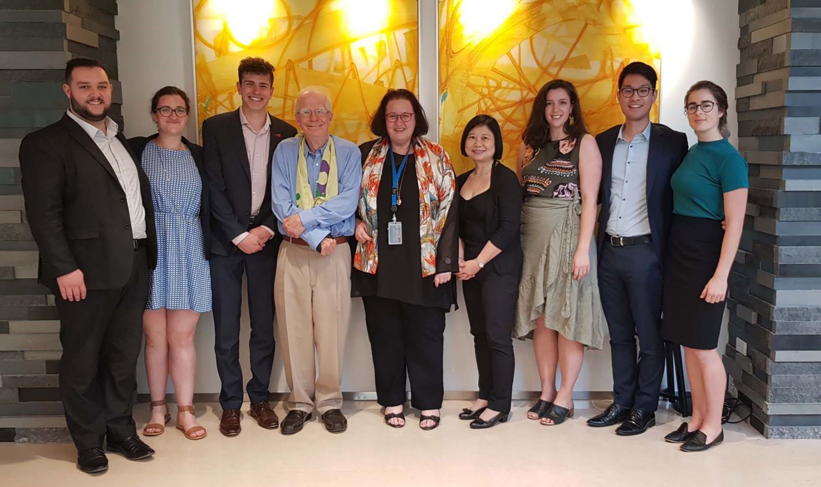 The group of delegates with the NZ ambassador to China – from left to right: Liam Stoneley (delegate and Solicitor Chapman Tripp), Katherine Neville-Lamb (delegate and Solicitor at Polson MacMillan), Sam Macintosh, Michael Powles (ex-New Zealand Ambassador to China), Clare Fearnley (Current New Zealand Ambassador to China), Heida Donegan (Senior Counsel and Head of China Business at Kensington Swan), Emily Osborne (delegate and Solicitor at Simpson Grierson), Elia Kim (delegate and Solicitor at Kensington Swan), Emma Gattey (delegate and Junior Barrister at Thorndon Chambers).