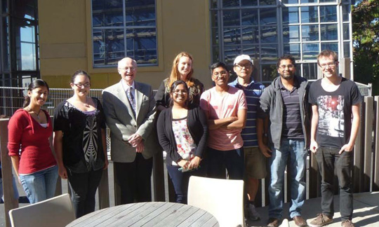 Professor Vern Schramm & students