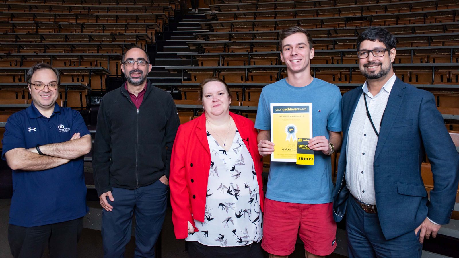 Intergen prize winners – a group of five stand together.