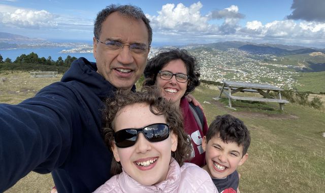 The Mesbahi family at the top of Mt Kaukau