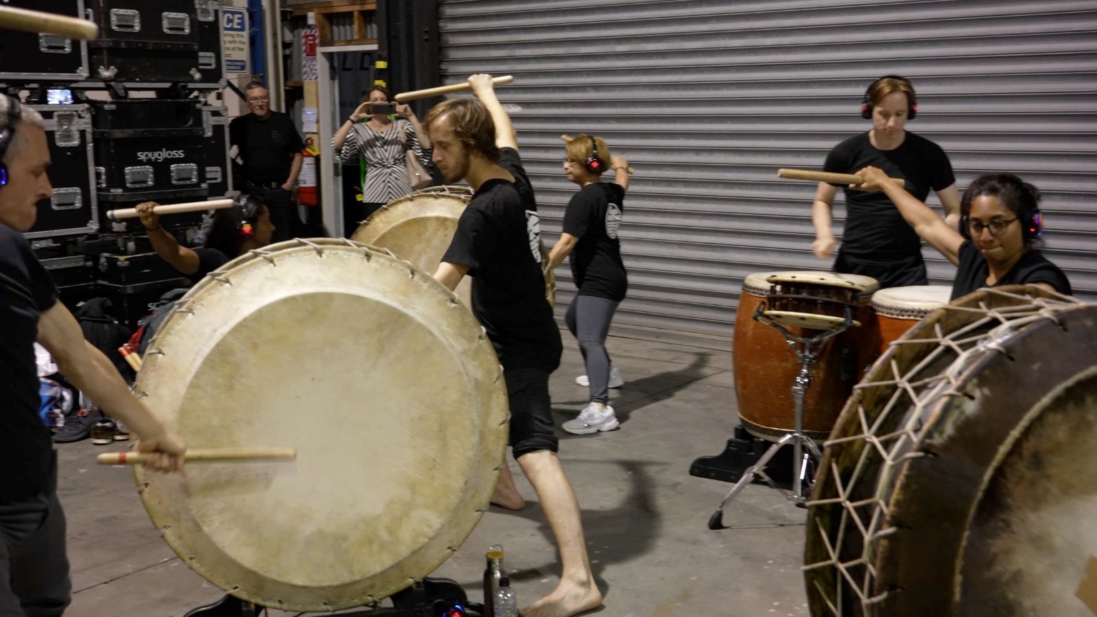 Percussionists rehearse for composer Emeritus Professor John Psathas's CubaSonic