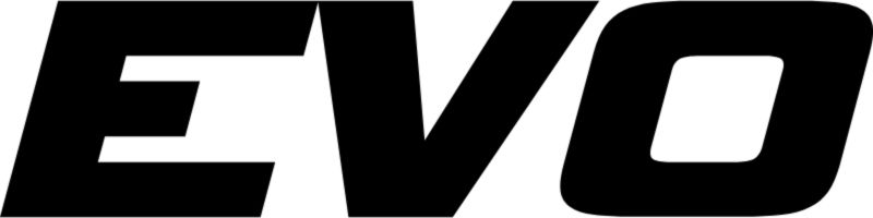 Black and white Evo logo