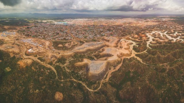 An aerial view of the Kutupalong refugee camp, recorded by drone. Photo by Phillip Huebner, UNHCR Site Planner Coxs Bazar Bangladesh.