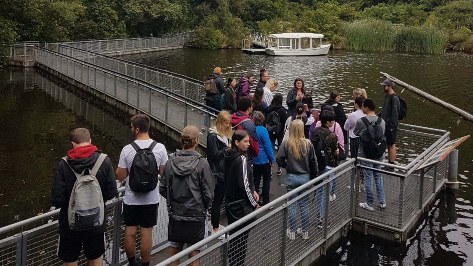Students from TOUR380 Tourism Research explore Zealandia.