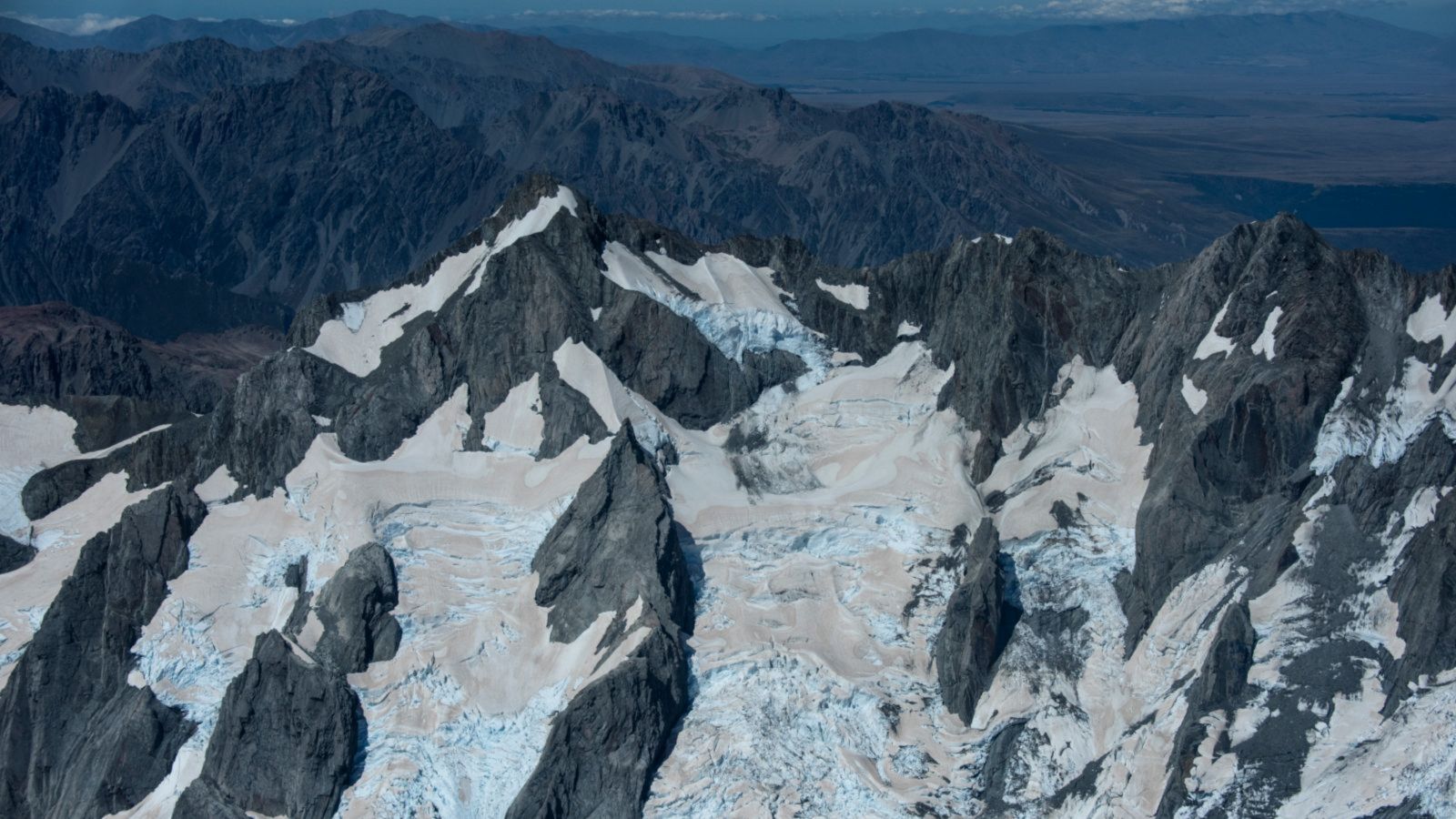 Southern glaciers. Photo from NIWA.