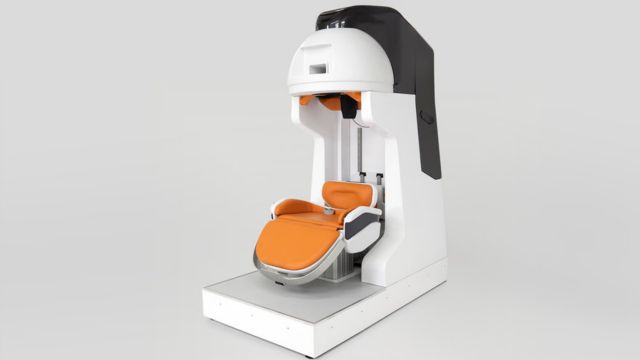 graphic of prototype sitting down MRI machine