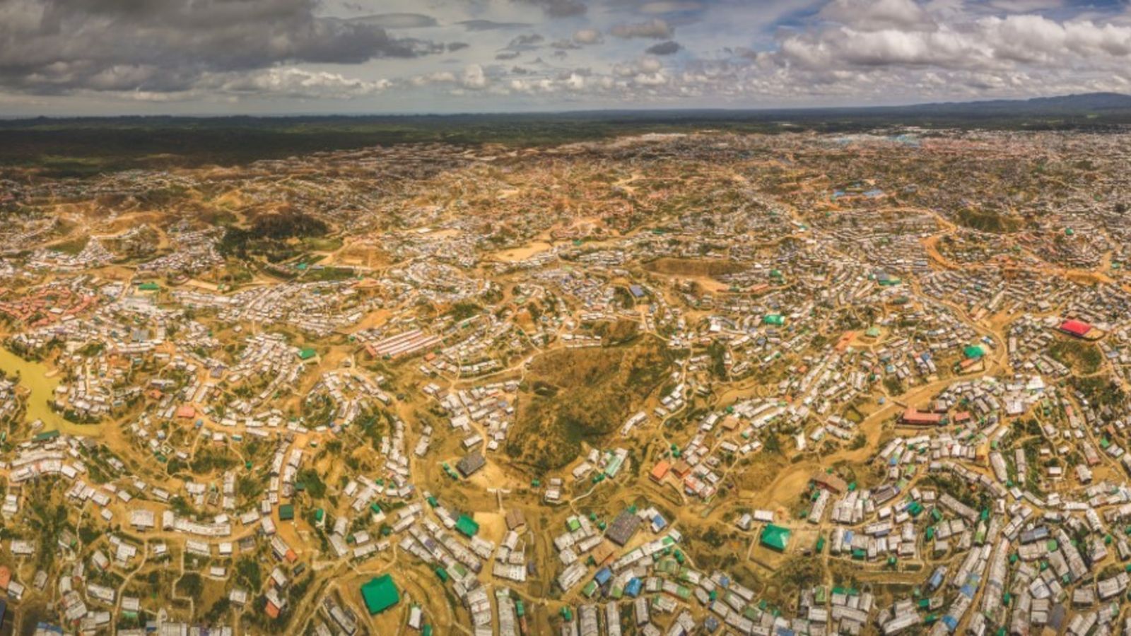 Refugee settlement viewed from above