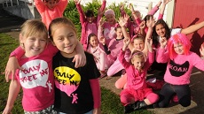 Douglas Park school children wearing their pink Bully Free Me T-shirts
