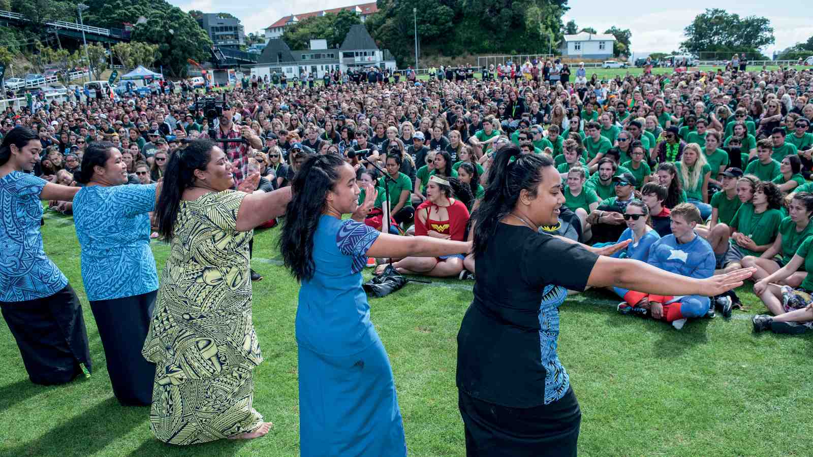 Members from the Samoan Students' Association performing at the Welcome festival in February 2016