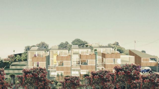 Conceptual view for an emerging Wellington CoHousing project by Spacecraft Architects