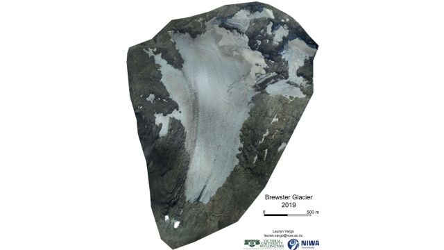 Capture of the digital model made by Lauren Vargo of Brewster Glacier.