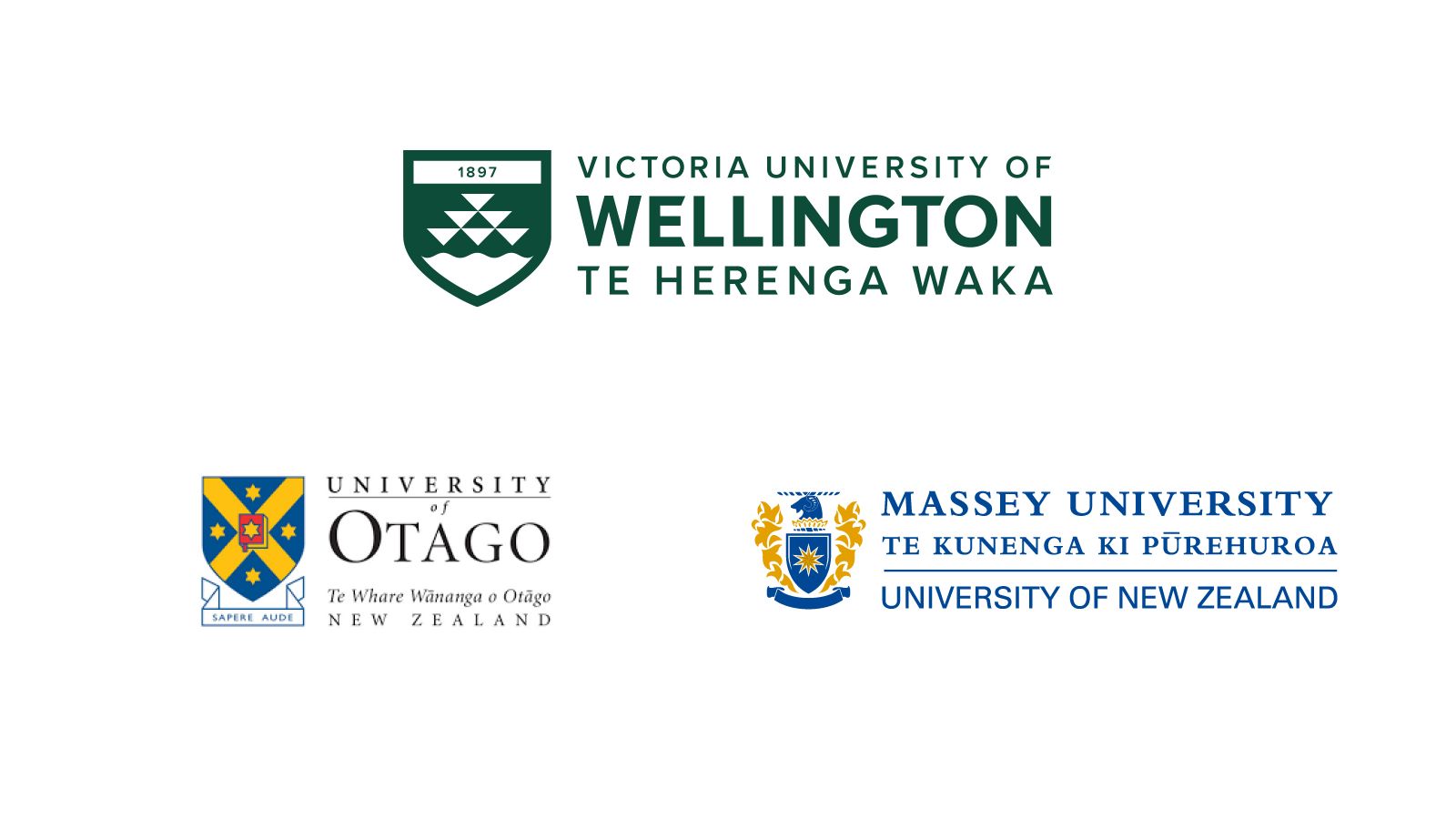 Logos of various Wellington based universities.