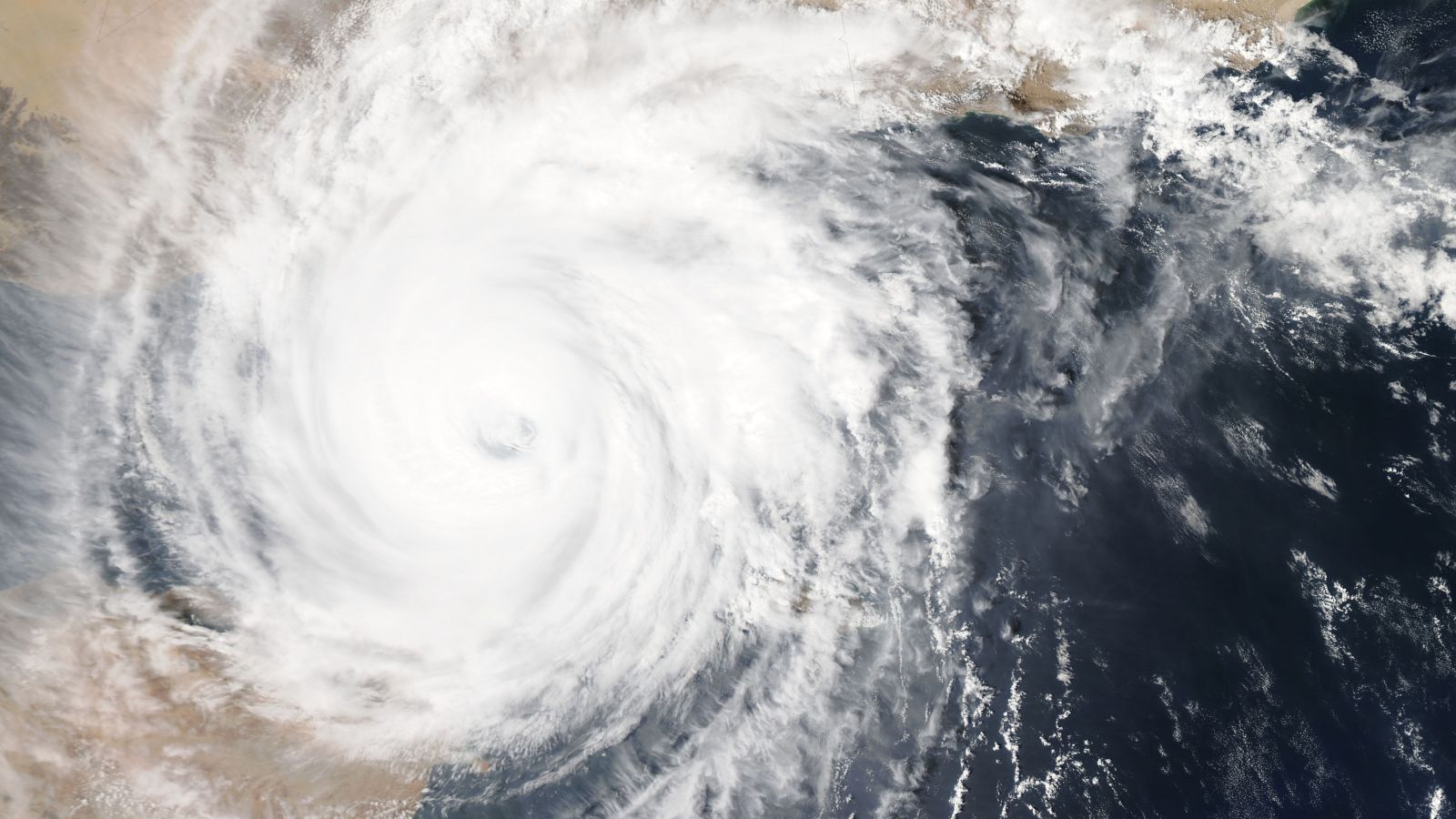 Satellite photo of typhoon over Yemen (Image: NASA).