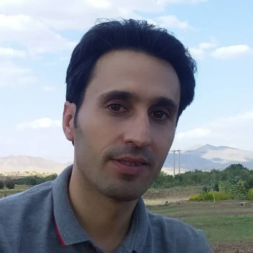 Smiling Iranian man against backdrop of hills