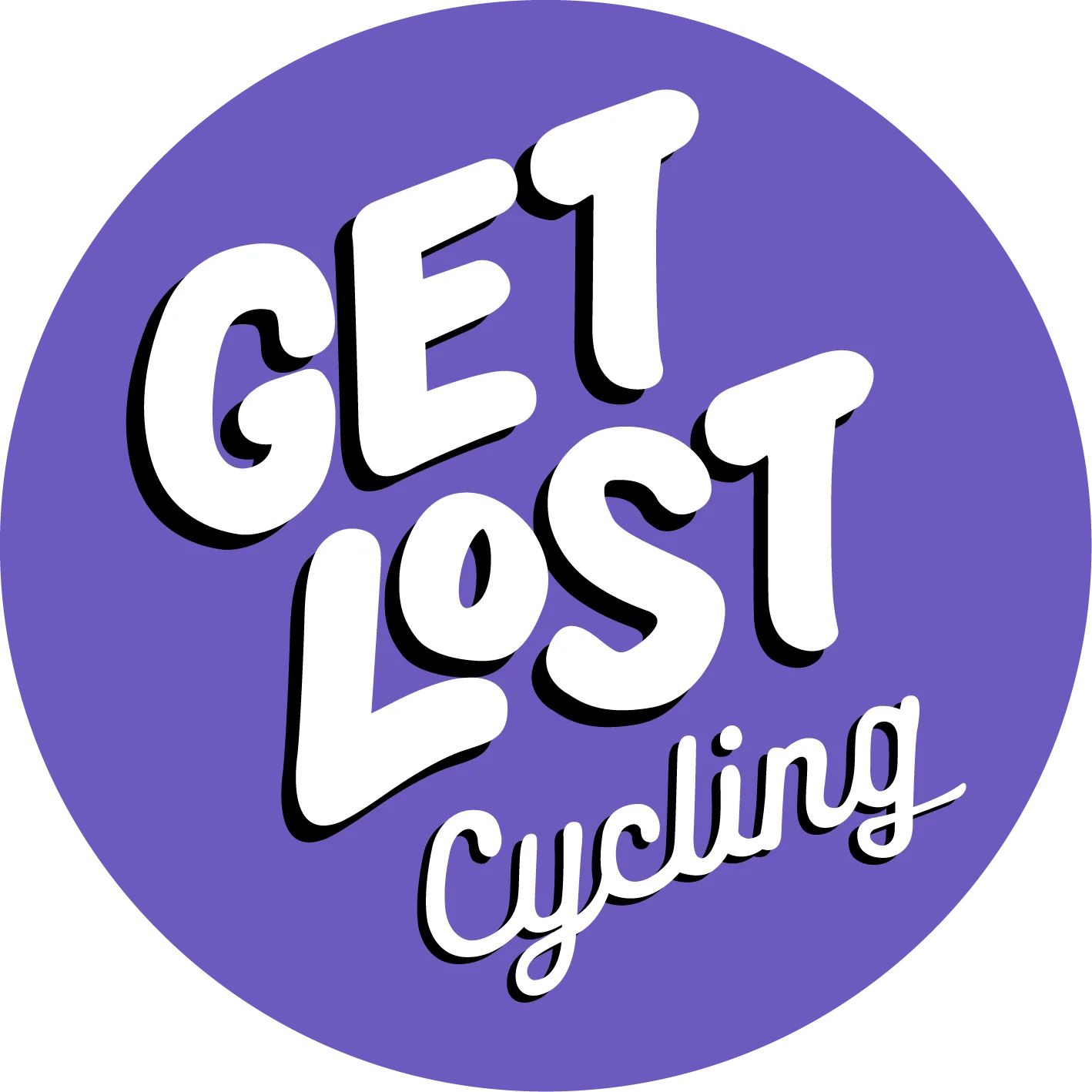 Get Lost Cycling Purple Logo