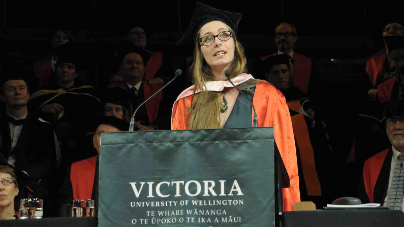 Eleanor Catton speaking at graduation