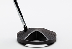 A black stainless steel 3D printed golf club.