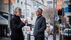 Senior lecturer Simon Twose and AProf Andrew Charleson on Courtenay Place
