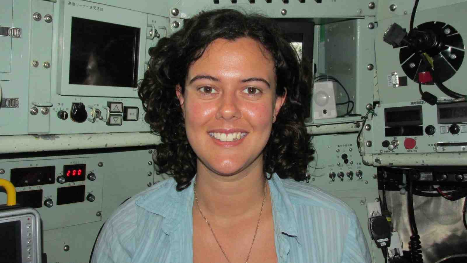 Rachel Boschen's PhD research finds New Zealand's seafloor is at risk of deep-sea mining – she is touring a deep-sea submersible during a research voyage along the Kermadec Volcanic Arc.