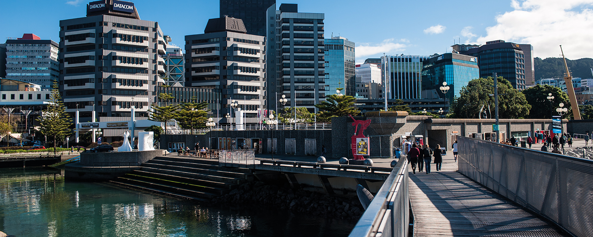 Looking at the central CBE from the Wellington waterfront.