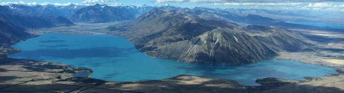 Lake Ohau, South Island taken from the air.